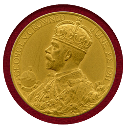 イギリス 1911年 ジョージ5世 戴冠式記念 金メダル マットプルーフ