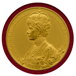 イギリス 1911年 ジョージ5世 戴冠式記念 金メダル マットプルーフ