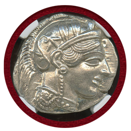 【SOLD】古代ギリシャ アッティカ アテネ 440-404BC 4ドラクマ銀貨 NGC MS★