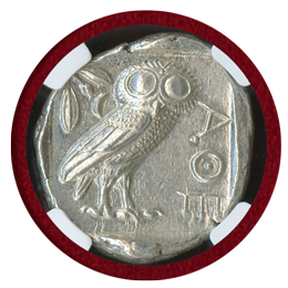 【SOLD】古代ギリシャ アッティカ アテネ 440-404BC 4ドラクマ銀貨 NGC MS★