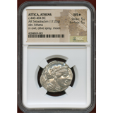 【SOLD】古代ギリシャ アッティカ アテネ 440-404BC 4ドラクマ銀貨 NGC MS★