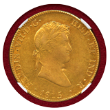 【SOLD】メキシコ 1815/4MO HJ 8エスクード金貨 フェルディナンド7世 AU55