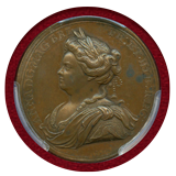 イギリス 1713年 銅メダル アン女王 ユトレヒト条約締結記念 PCGS SP63