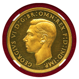 イギリス 1937年 5ポンド プルーフ 金貨 ジョージ6世 NGC PF62UC