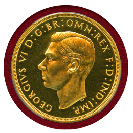 イギリス 1937年 5ポンド プルーフ 金貨 ジョージ6世 PCGS PR64CAM