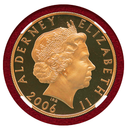 オルダニー 2006年 5ポンド 金貨 エリザベス女王80歳記念 NGC PF69UC