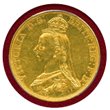イギリス 1887年 5ポンド 金貨 ヴィクトリア ジュビリーヘッド PCGS AU53