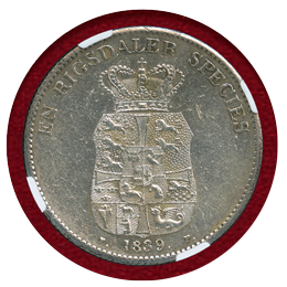 デンマーク 1839年 スペシーダラー銀貨 フレデリク6世 NGC UNC DETAILS