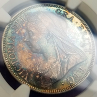 イギリス 1893年 1/2クラウン 銀貨 ヴィクトリア オールドヘッド NGC PF64