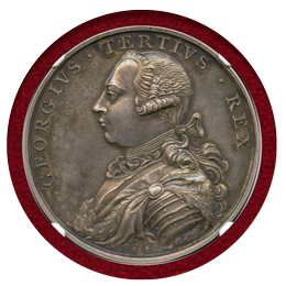 【SOLD】イギリス 1761年 ジョージⅢ世 戴冠式(コロネーション) 銀メダル MS61