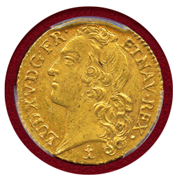 フランス 1743/2N ルイドール 金貨 ルイ15世 PCGS MS62