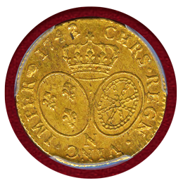フランス 1743/2N ルイドール 金貨 ルイ15世 PCGS MS62