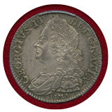 【SOLD】イギリス 1746年 1/2クラウン 銀貨 ジョージ2世 PCGS MS63