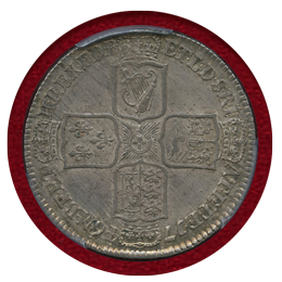 【SOLD】イギリス 1746年 1/2クラウン 銀貨 ジョージ2世 PCGS MS63