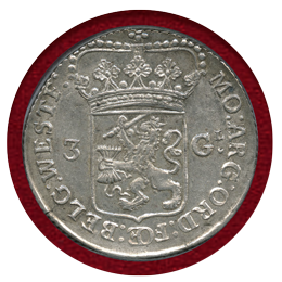 オランダ ウェストフリースラント 1786年 3グルデン 銀貨 PCGS MS62