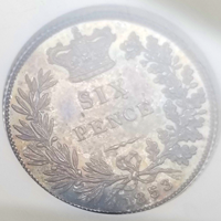 イギリス 1853年 6ペンス 銀貨 ヴィクトリア女王 NGC PF64