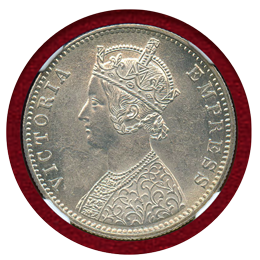 インド 1900C ルピー 銀貨 ヴィクトリア女王 NGC MS62