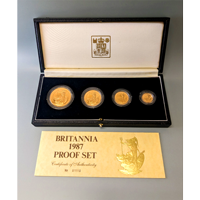 イギリス 1987年  金貨 プルーフ ブリタニア4枚セット