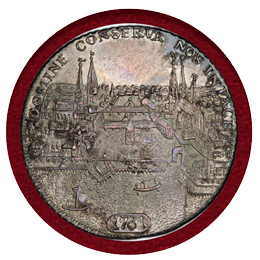 スイス チューリッヒ 1761年 ターラー 銀貨 都市景観 PCGS MS62