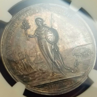 【SOLD】イギリス 1713年 銀メダル アン女王 ユトレヒト条約締結記念 NGC MS62