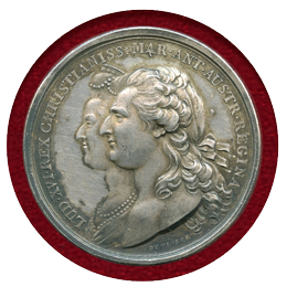 【SOLD】フランス 1781年 ルイ16世 マリー・アントワネット 王子誕生記念銀メダル