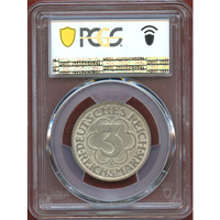 ドイツ ワイマール共和国 1927A 3マルク 銀貨 ノルトハウゼン PCGS MS62