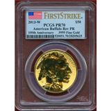 【SOLD】アメリカ 2013W $50 金貨 バッファロー リバースプルーフ PCGS PR70