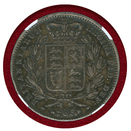 イギリス 1845年 クラウン 銀貨 ヴィクトリア ヤングヘッド NGC AU50