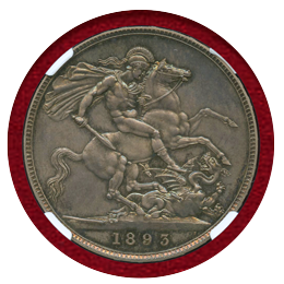 イギリス 1893年 クラウン 銀貨 ヴィクトリア女王 オールド NGC PF65