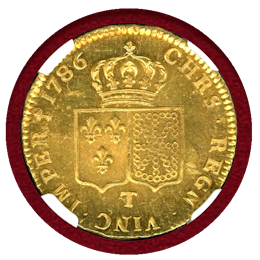 フランス 1786T 2ルイドール 金貨 ルイ16世 NGC MS64