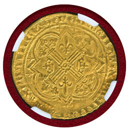 【SOLD】フランス (1364-80) フランカピエ 金貨 シャルル5世 NGC MS64