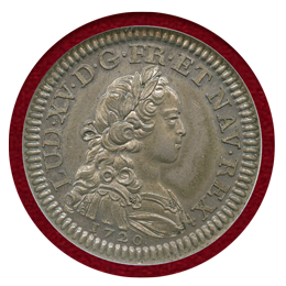 フランス 1870(1720) 1/3エキュ 銀貨 ルイ15世 NGC MS65