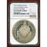 オーストリア  ザルツブルク 1977(1616) ターラー銀貨 リストライク  PF65UC