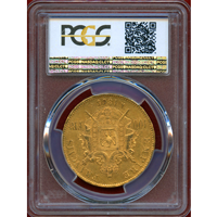 フランス 1865A 100フラン 金貨 ナポレオン3世有冠 PCGS MS62