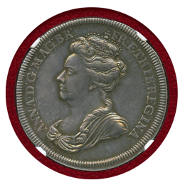 【SOLD】イギリス (1702)  アン女王即位記念銀メダル NGC MS63