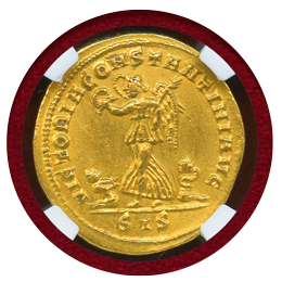 ローマ帝国 307-337年 ソリダス 金貨 コンスタンティヌス1世 NGC Ch AU
