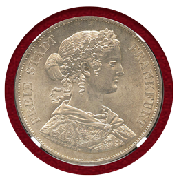 【SOLD】ドイツ フランクフルト 1866年 2ターラー 銀貨 フランコニア NGC MS63