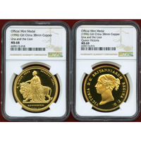 【SOLD】中国 瀋陽 1996年 ギルトメダル ウナとライオン  NGC MS68