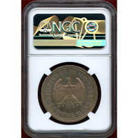 ワイマール共和国 1929A 5マルク 銀貨 試作貨 ツェッペリン NGC MS64