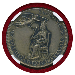 イギリス 1661年 銀メダル チャールズ2世 戴冠記念 NGC AU58