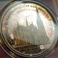 【SOLD】ドイツ ハンブルク 1863年 銀メダル 聖ニコライ教会 PCGS SP64