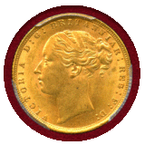 イギリス 1872年 ソブリン 金貨 ヴィクトリア ヤングヘッド セントジョージ PCGS MS62