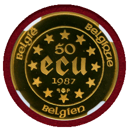 ベルギー 1987年 50ECU 金貨 ローマ条約30周年記念 NGC PF69UC