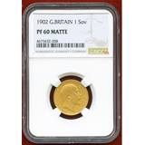 イギリス 1902年 ソブリン 金貨 エドワード7世 NGC PF60MATTE