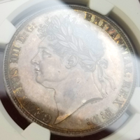 【SOLD】イギリス 1821年 クラウン 銀貨 ジョージ4世 SECUNDO NGC MS61