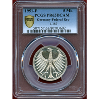 ドイツ 1951F 5マルク 銀貨 鷲 PCGS PR63DCAM