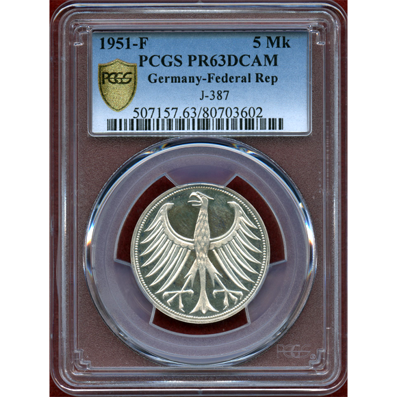 JCC | ジャパンコインキャビネット / ドイツ 1951F 5マルク 銀貨 鷲