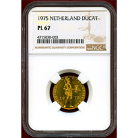 オランダ 1975年 ダカット 金貨 騎士 NGC PL67