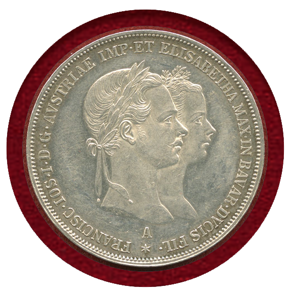 オーストリア 1861A フランツ・ヨーゼフ1世 FLORIN 銀貨 NGC MS 63