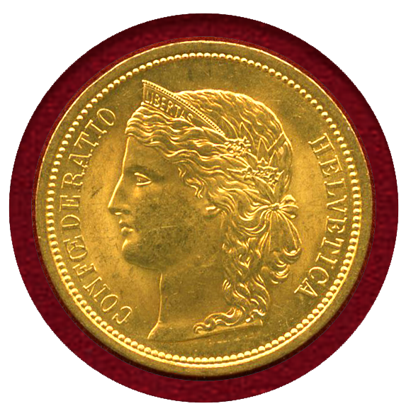 1883年　スイスヘルベティア20フラン金貨　アンティークコイン